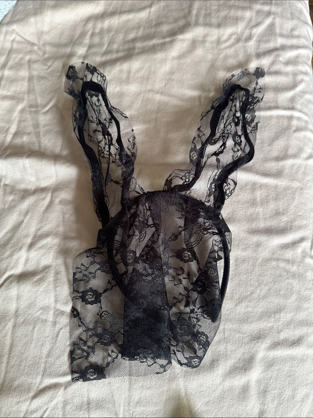 Women’s Black Lace Playboy Bunny Ears